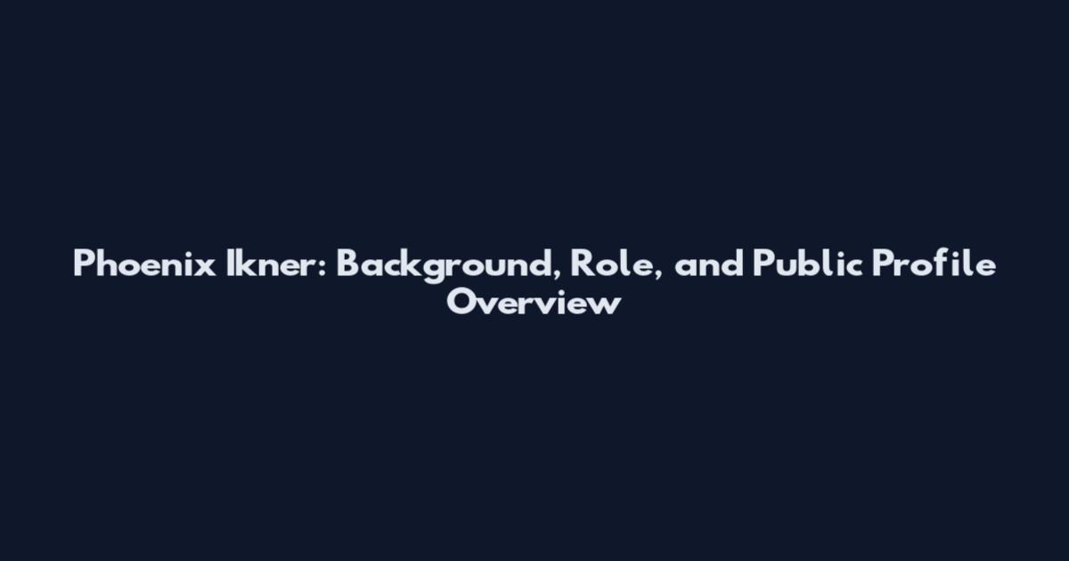 Phoenix Ikner: Background, Role, and Public Profile Overview