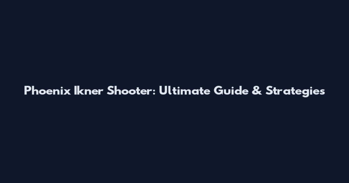 Phoenix Ikner Shooter: Ultimate Guide & Strategies