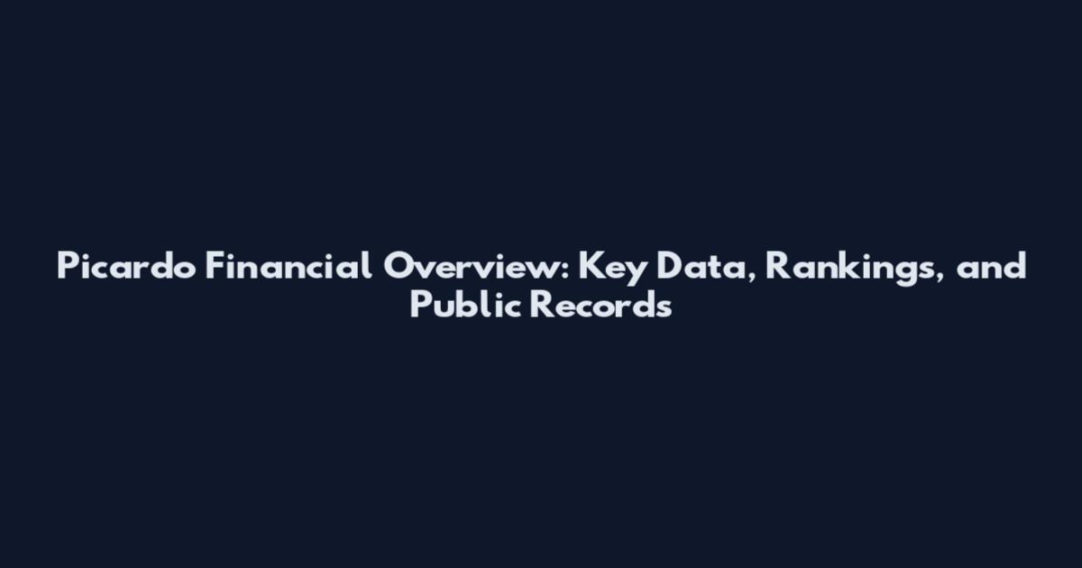 Picardo Financial Overview: Key Data, Rankings, and Public Records