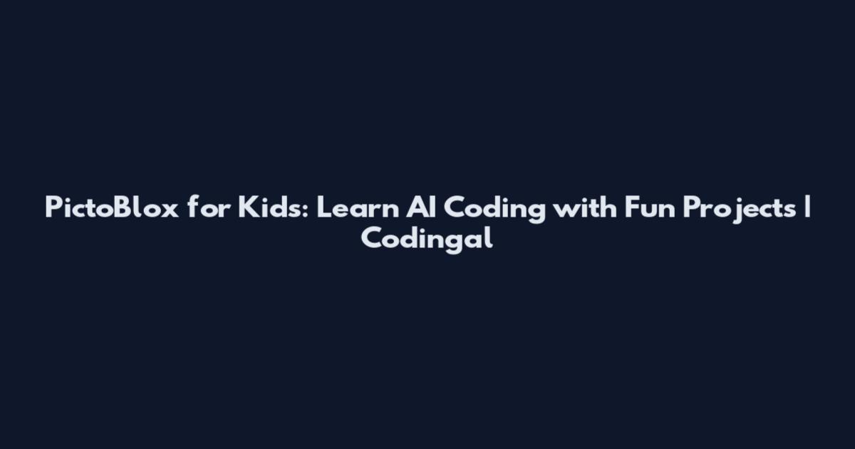 PictoBlox for Kids: Learn AI Coding with Fun Projects | Codingal