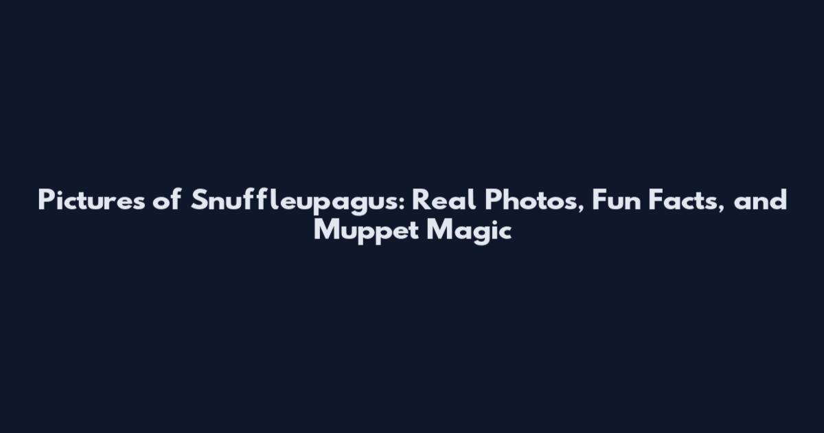 Pictures of Snuffleupagus: Real Photos, Fun Facts, and Muppet Magic