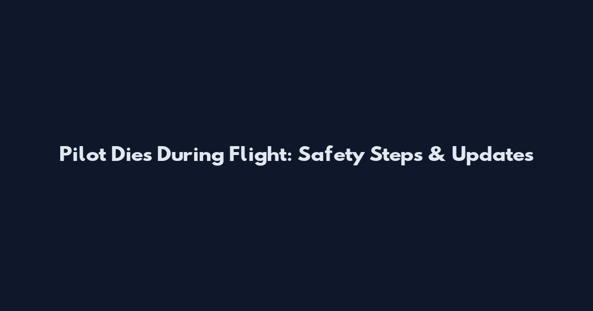 Pilot Dies During Flight: Safety Steps & Updates