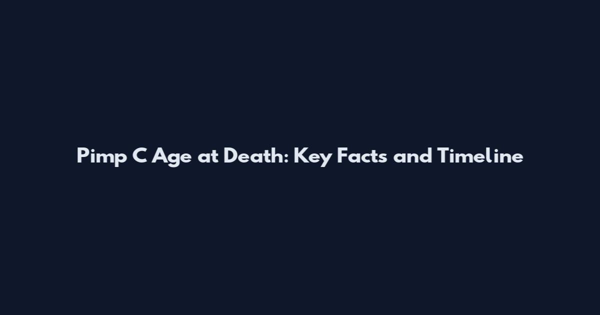 Pimp C Age at Death: Key Facts and Timeline