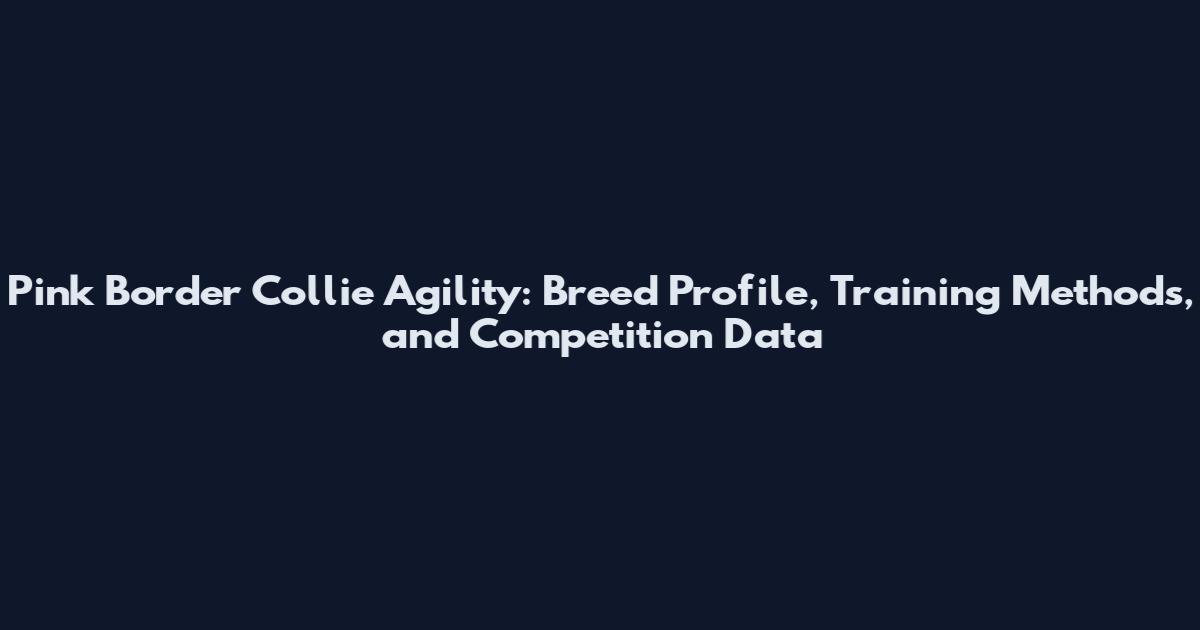 Pink Border Collie Agility: Breed Profile, Training Methods, and Competition Data