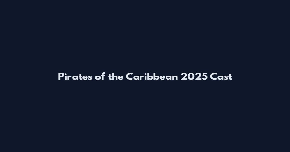 Pirates of the Caribbean 2025 Cast