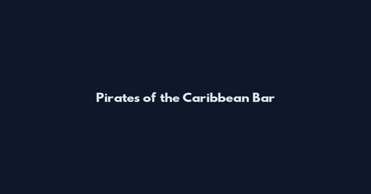 Pirates of the Caribbean Bar
