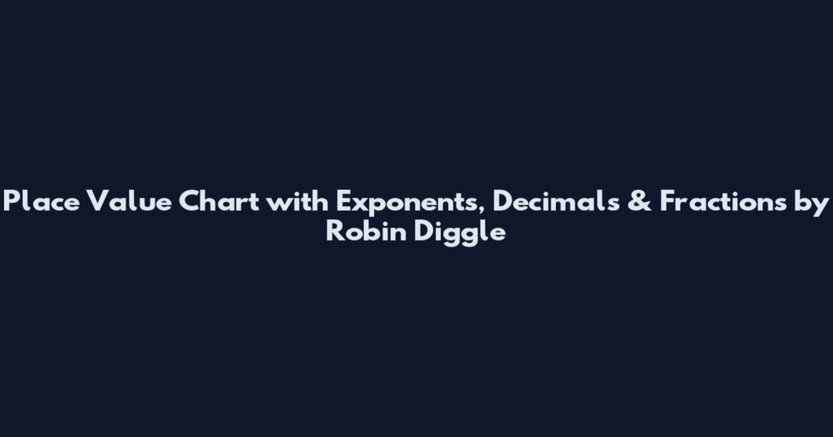 Place Value Chart with Exponents, Decimals & Fractions by Robin Diggle