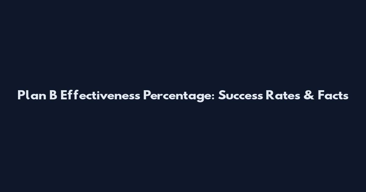 Plan B Effectiveness Percentage: Success Rates & Facts