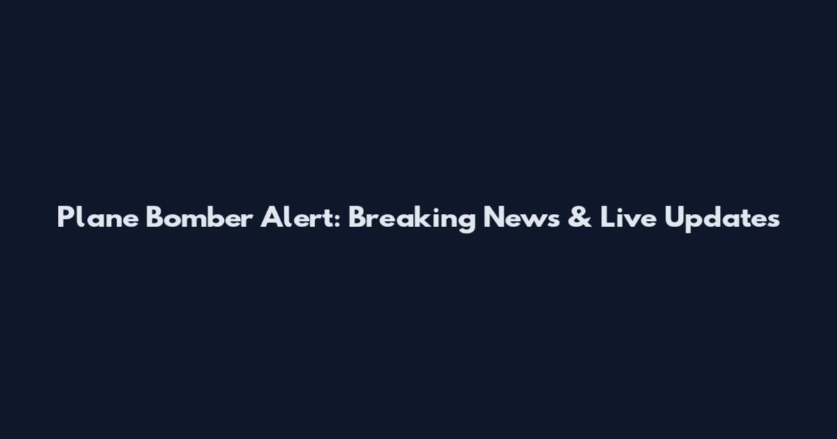 Plane Bomber Alert: Breaking News & Live Updates