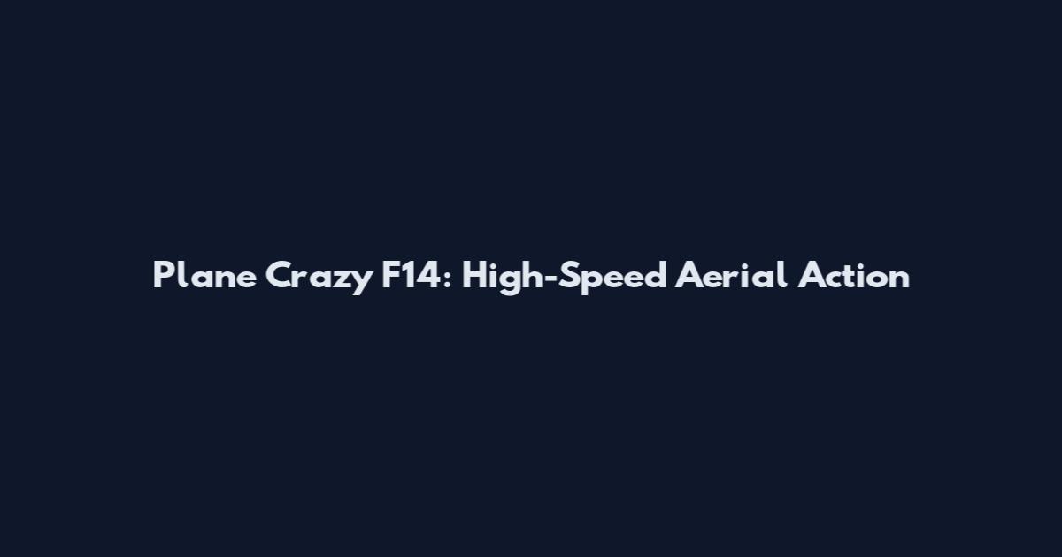 Plane Crazy F14: High-Speed Aerial Action