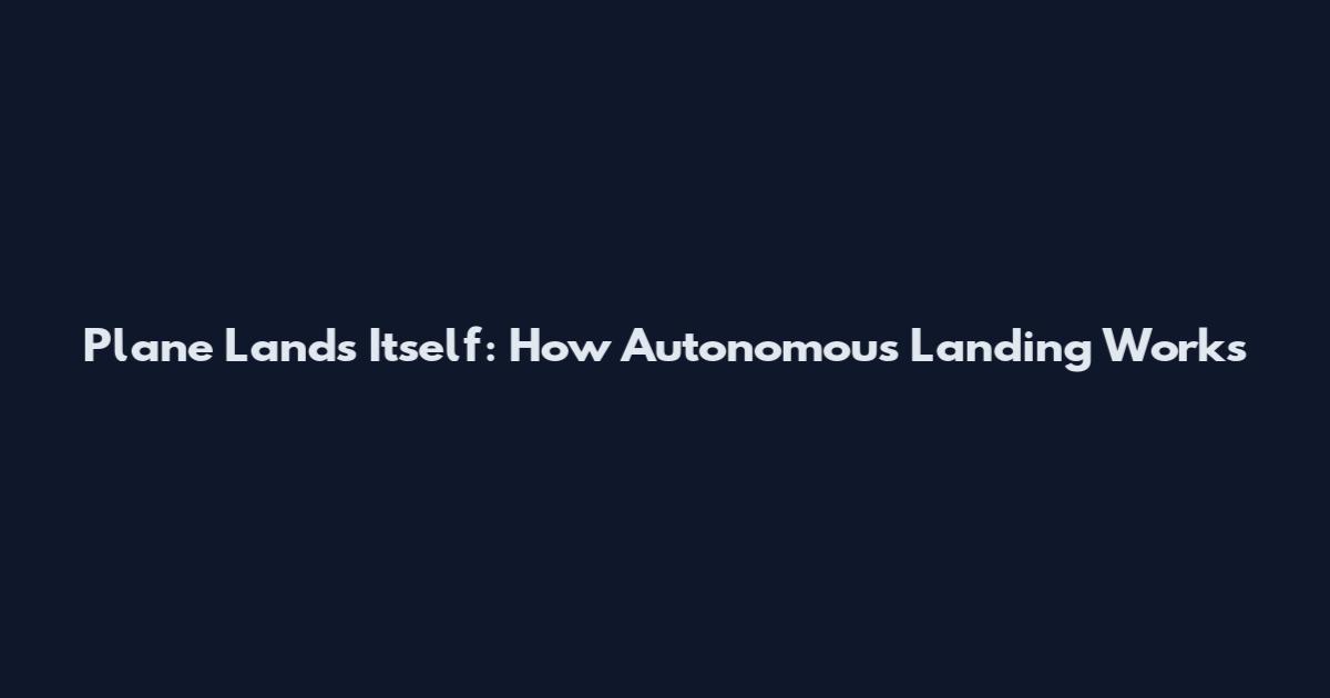 Plane Lands Itself: How Autonomous Landing Works