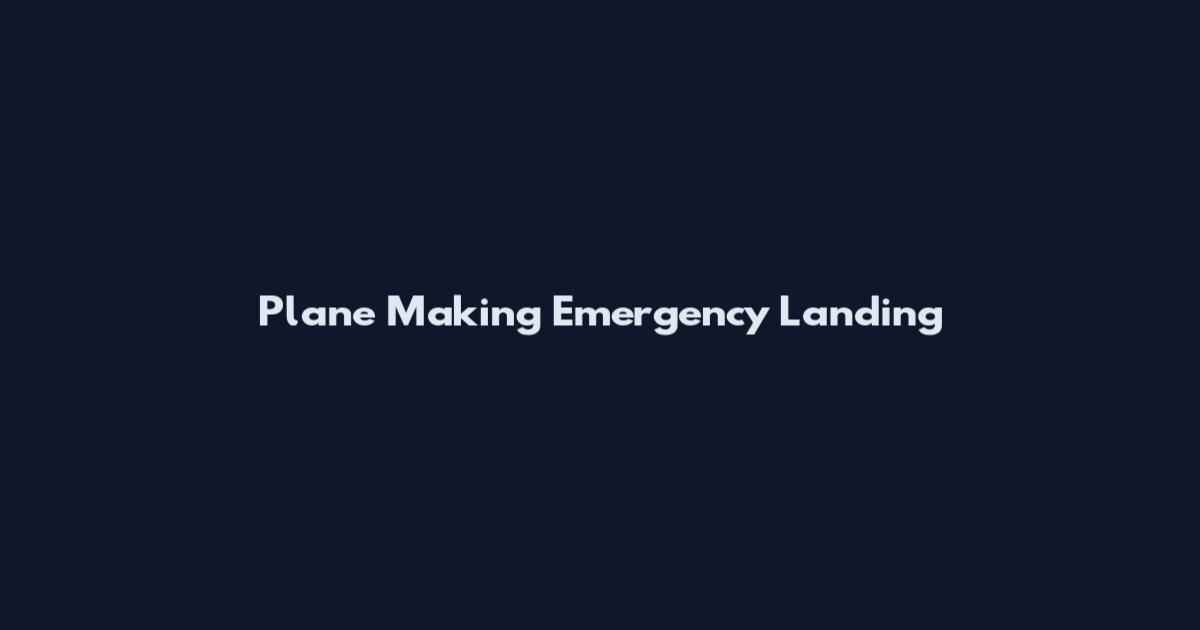 Plane Making Emergency Landing