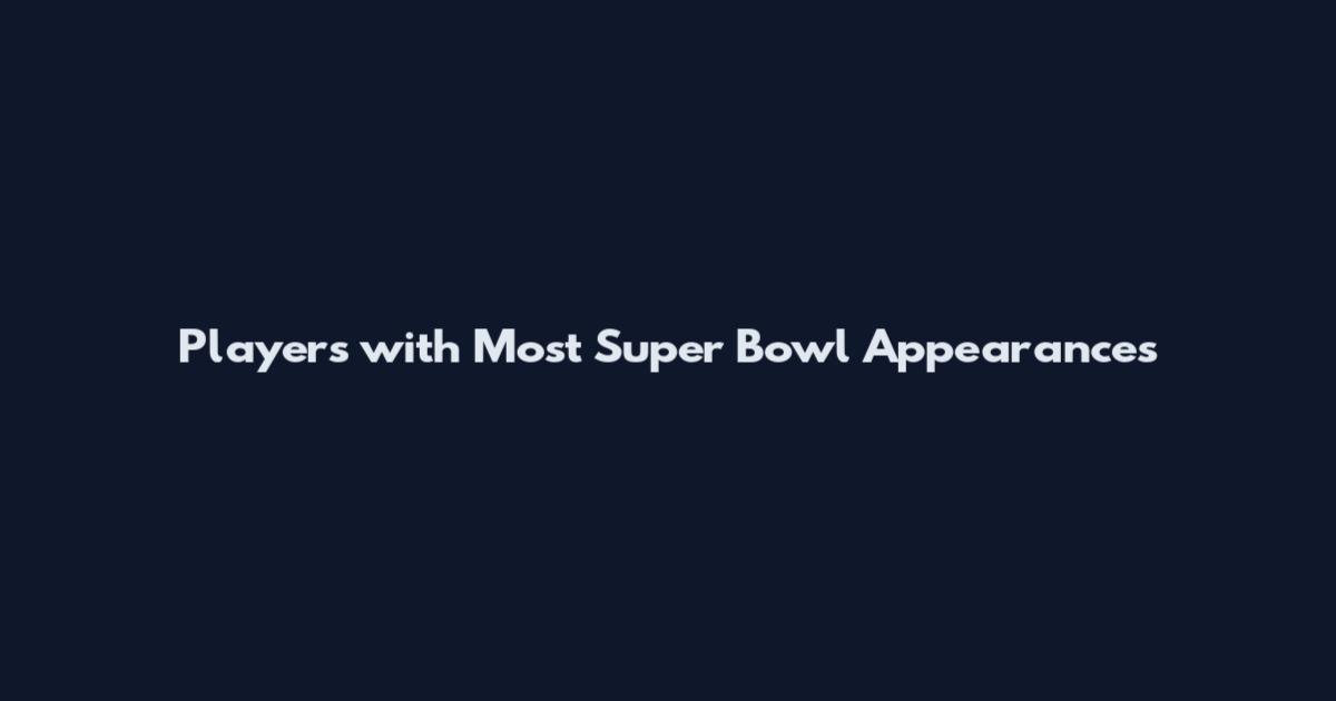 Players with Most Super Bowl Appearances