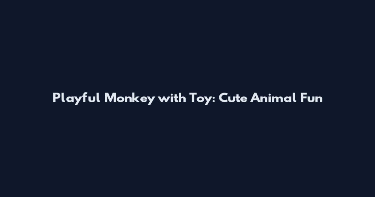 Playful Monkey with Toy: Cute Animal Fun