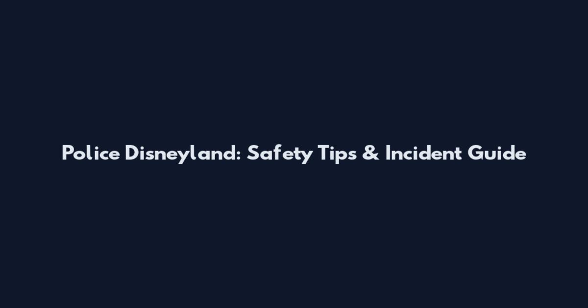 Police Disneyland: Safety Tips & Incident Guide