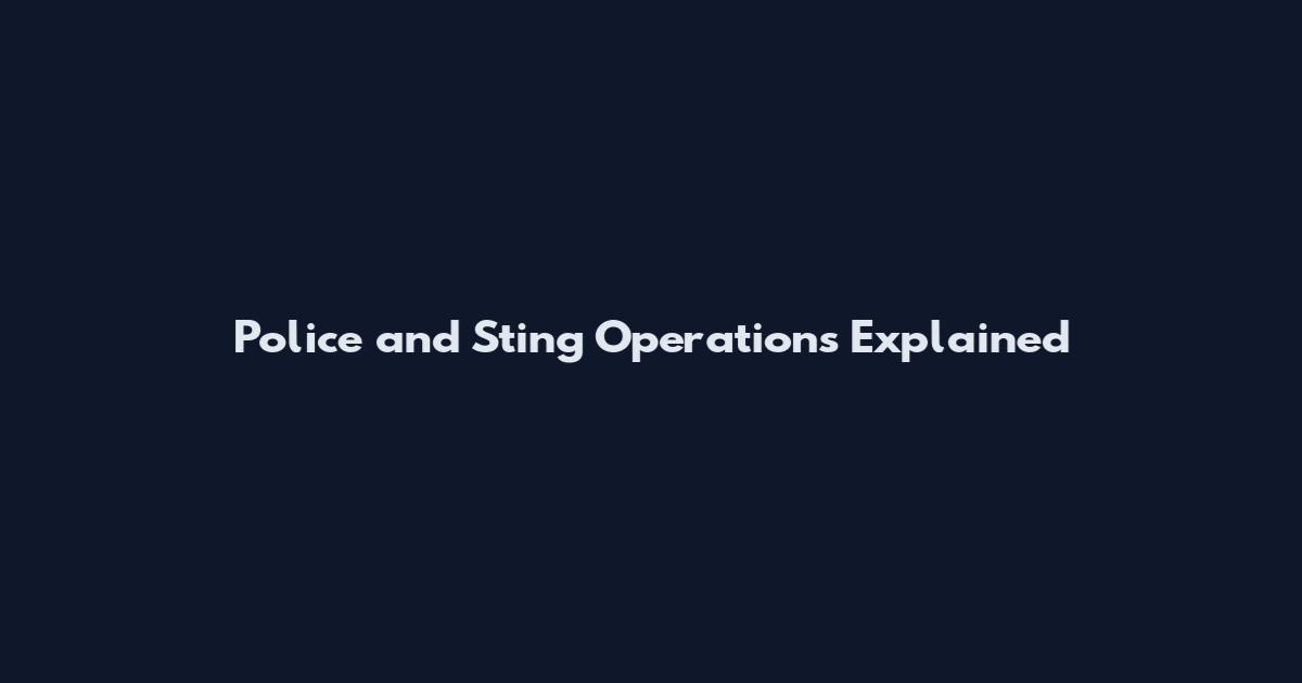 Police and Sting Operations Explained