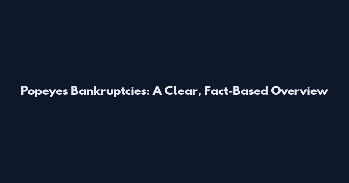 Popeyes Bankruptcies: A Clear, Fact-Based Overview