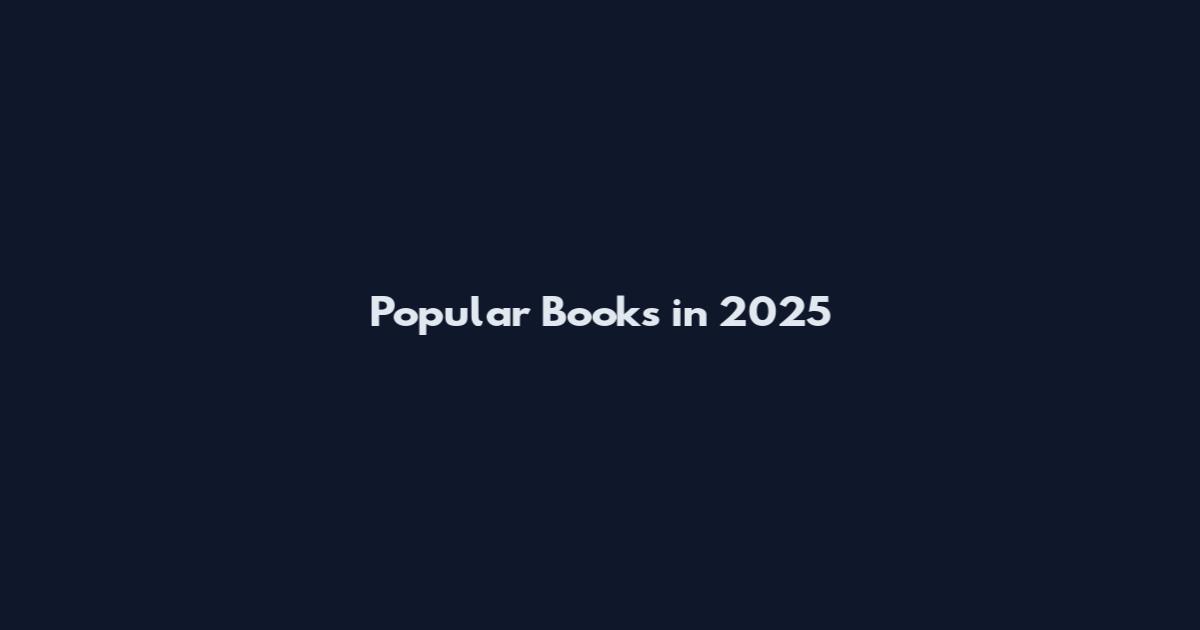 Popular Books in 2025