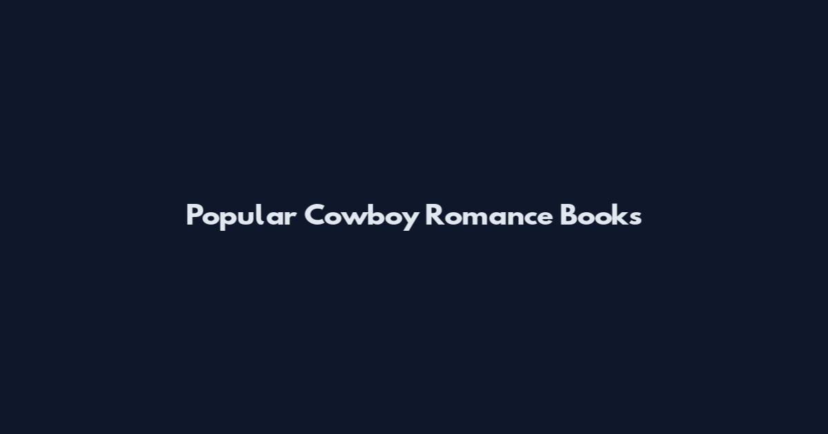 Popular Cowboy Romance Books