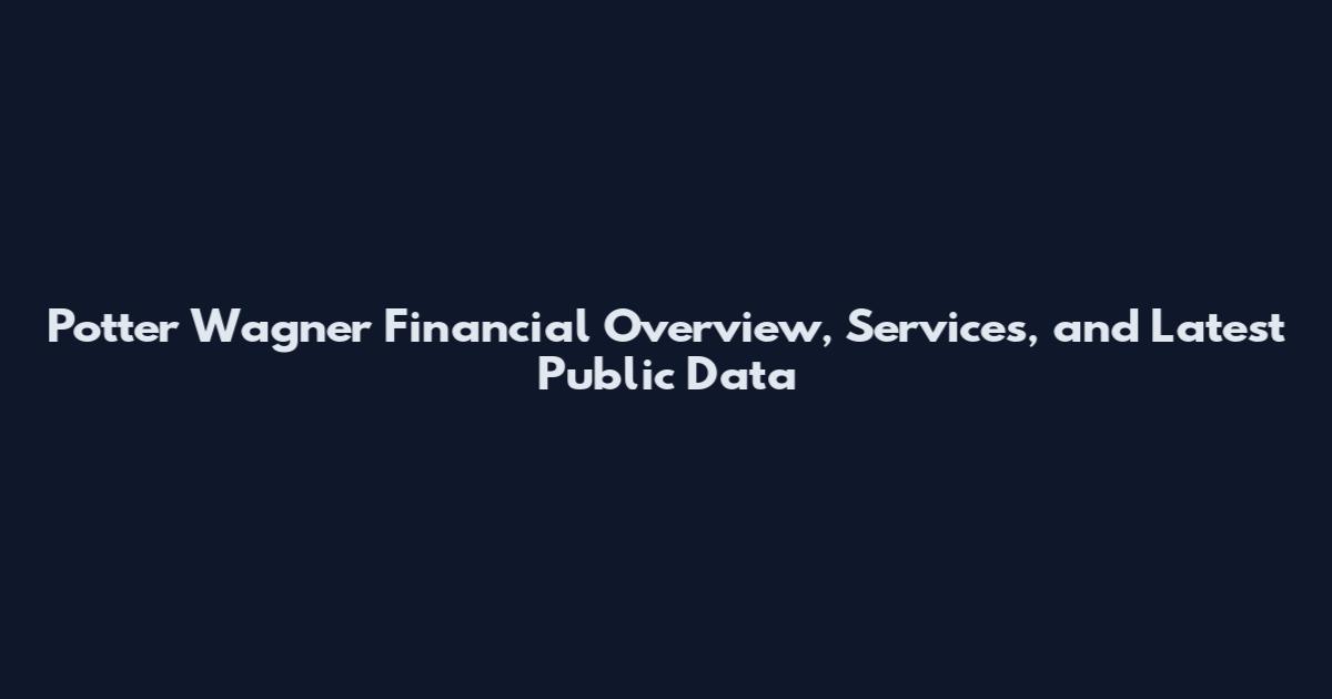 Potter Wagner Financial Overview, Services, and Latest Public Data