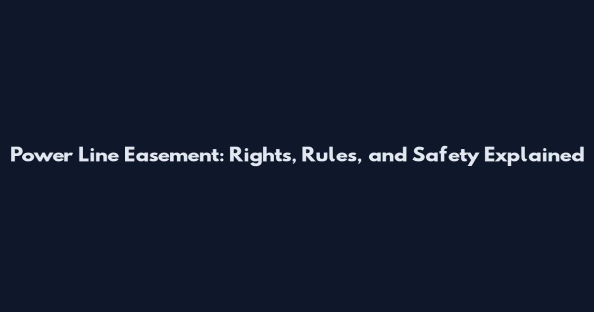 Power Line Easement: Rights, Rules, and Safety Explained