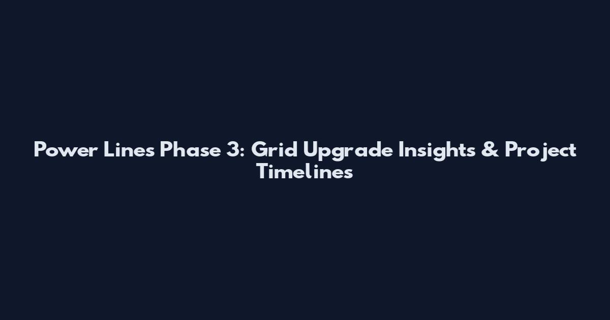 Power Lines Phase 3: Grid Upgrade Insights & Project Timelines
