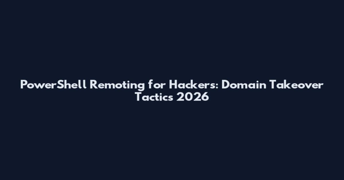 PowerShell Remoting for Hackers: Domain Takeover Tactics 2026