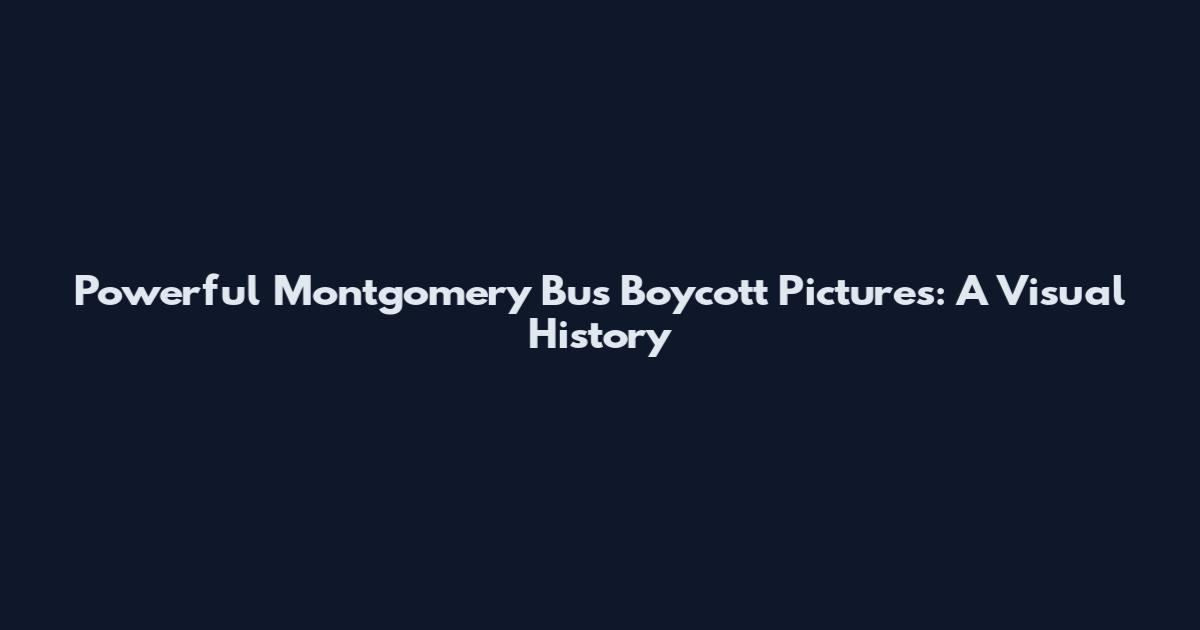 Powerful Montgomery Bus Boycott Pictures: A Visual History