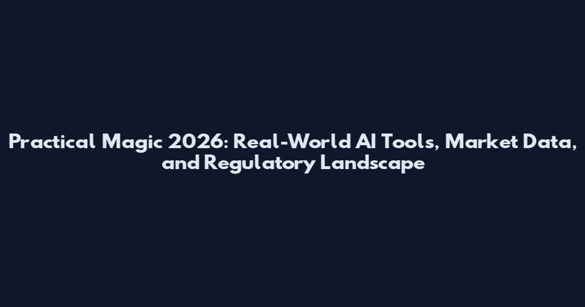 Practical Magic 2026: Real-World AI Tools, Market Data, and Regulatory Landscape