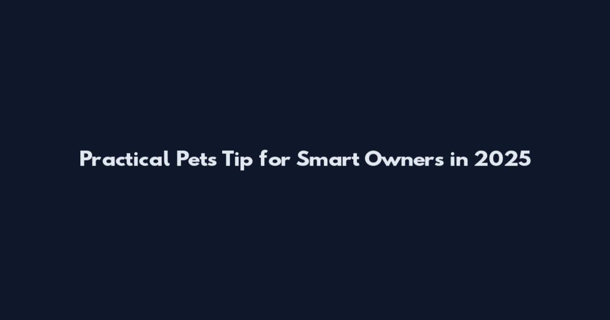 Practical Pets Tip for Smart Owners in 2025
