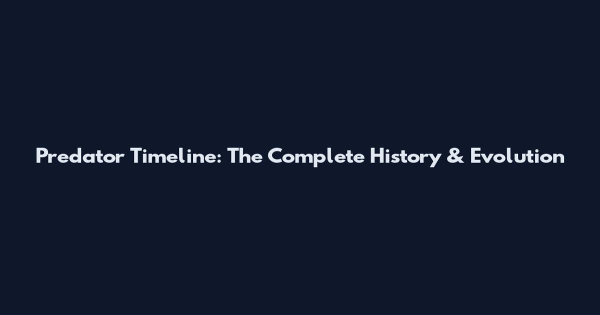 Predator Timeline: The Complete History & Evolution
