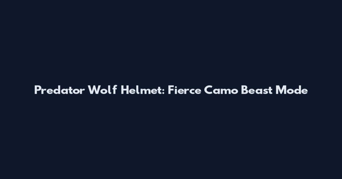 Predator Wolf Helmet: Fierce Camo Beast Mode