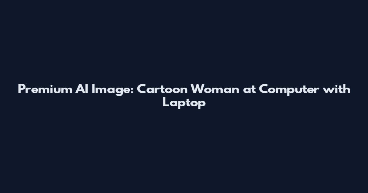 Premium AI Image: Cartoon Woman at Computer with Laptop
