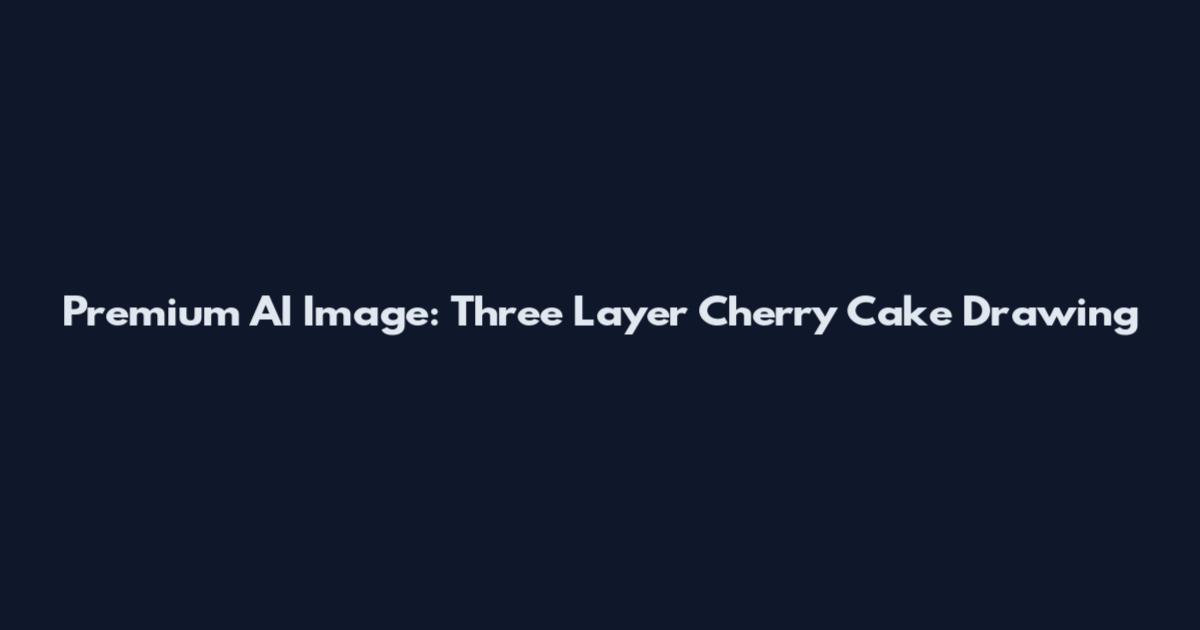 Premium AI Image: Three Layer Cherry Cake Drawing