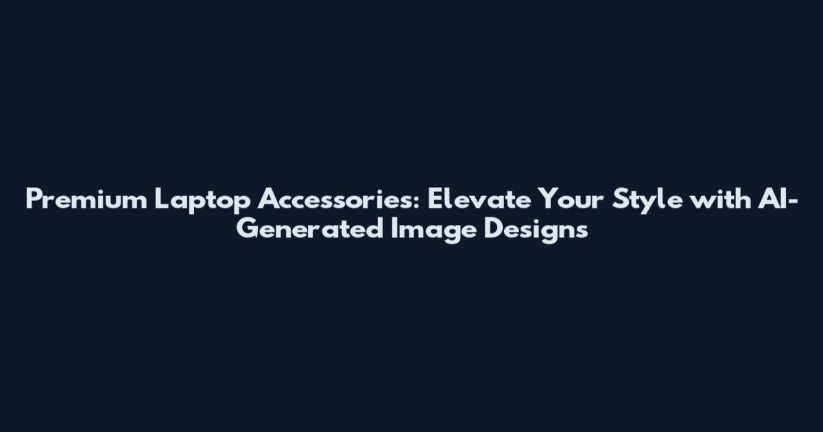 Premium Laptop Accessories: Elevate Your Style with AI-Generated Image Designs