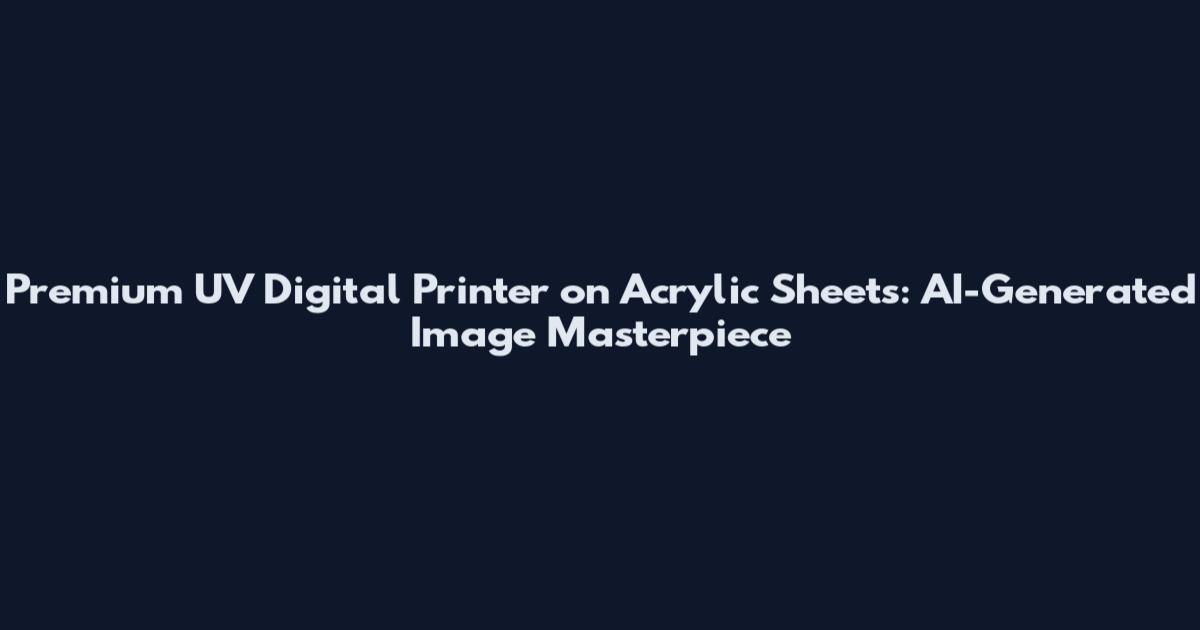 Premium UV Digital Printer on Acrylic Sheets: AI-Generated Image Masterpiece