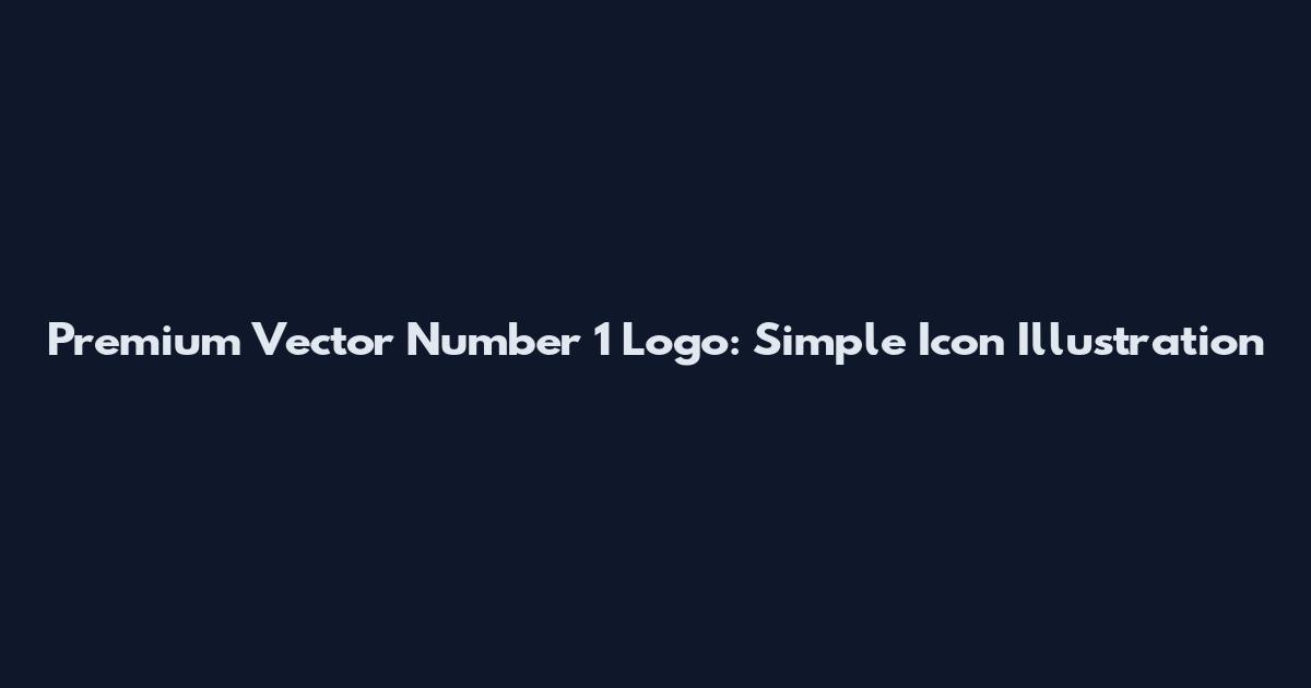 Premium Vector Number 1 Logo: Simple Icon Illustration