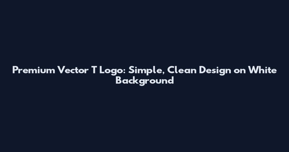 Premium Vector T Logo: Simple, Clean Design on White Background