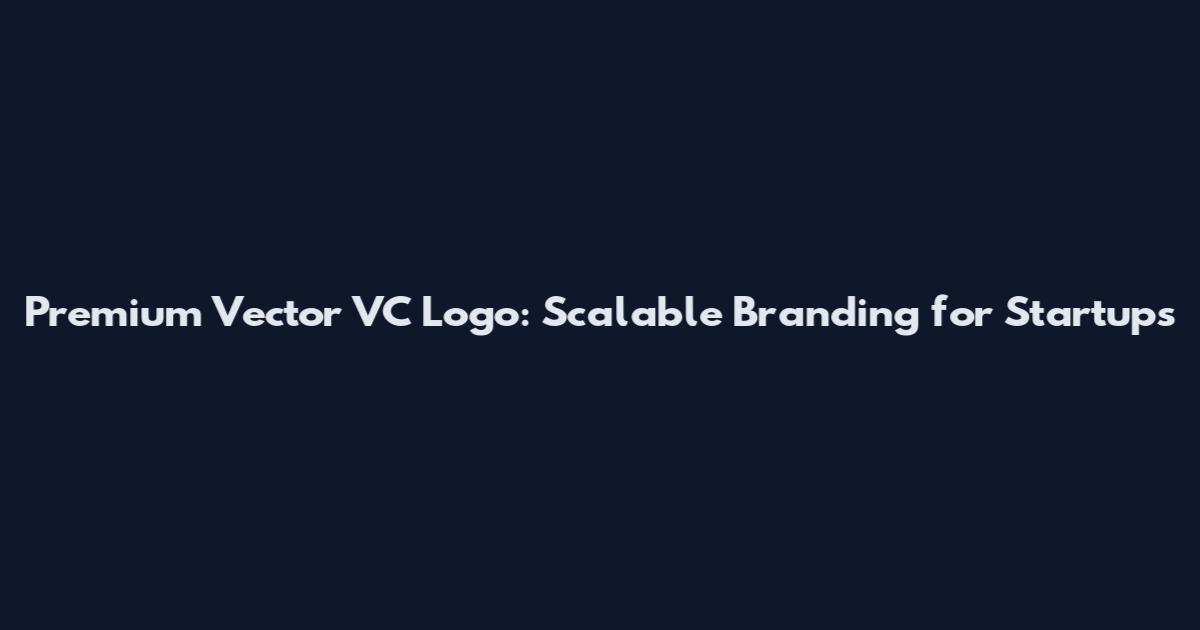 Premium Vector VC Logo: Scalable Branding for Startups