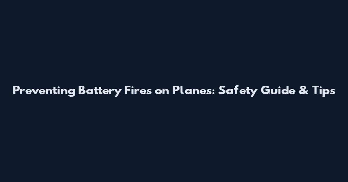 Preventing Battery Fires on Planes: Safety Guide & Tips