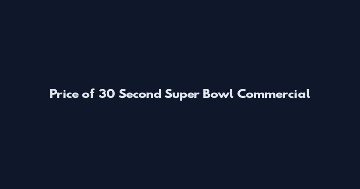 Price of 30 Second Super Bowl Commercial