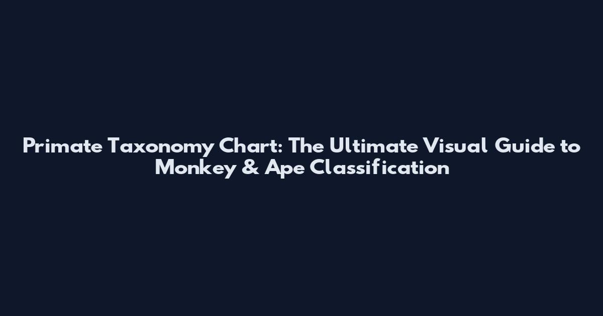 Primate Taxonomy Chart: The Ultimate Visual Guide to Monkey & Ape Classification