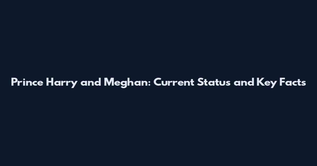 Prince Harry and Meghan: Current Status and Key Facts