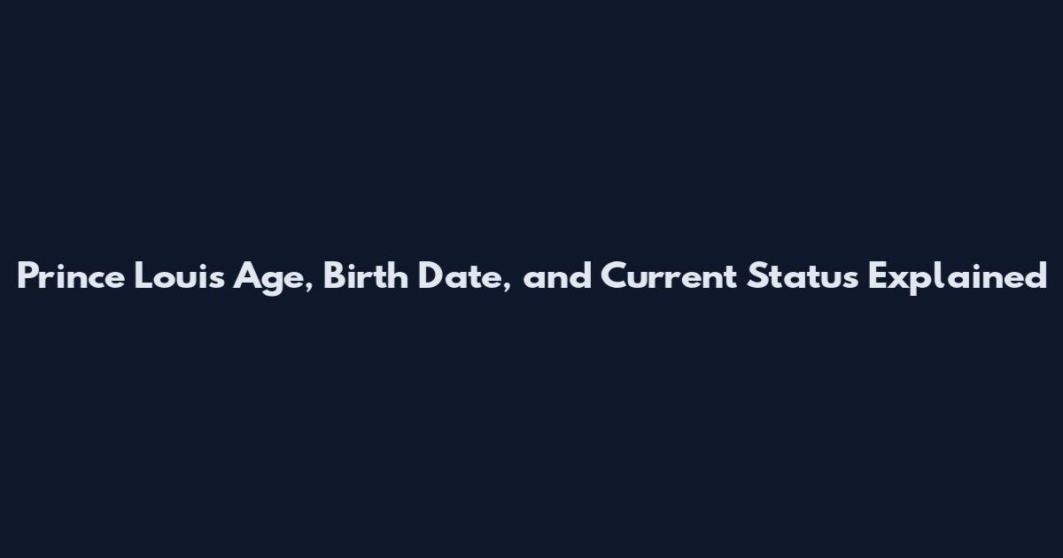 Prince Louis Age, Birth Date, and Current Status Explained