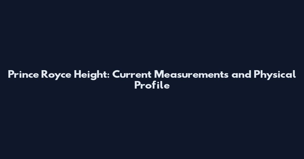 Prince Royce Height: Current Measurements and Physical Profile