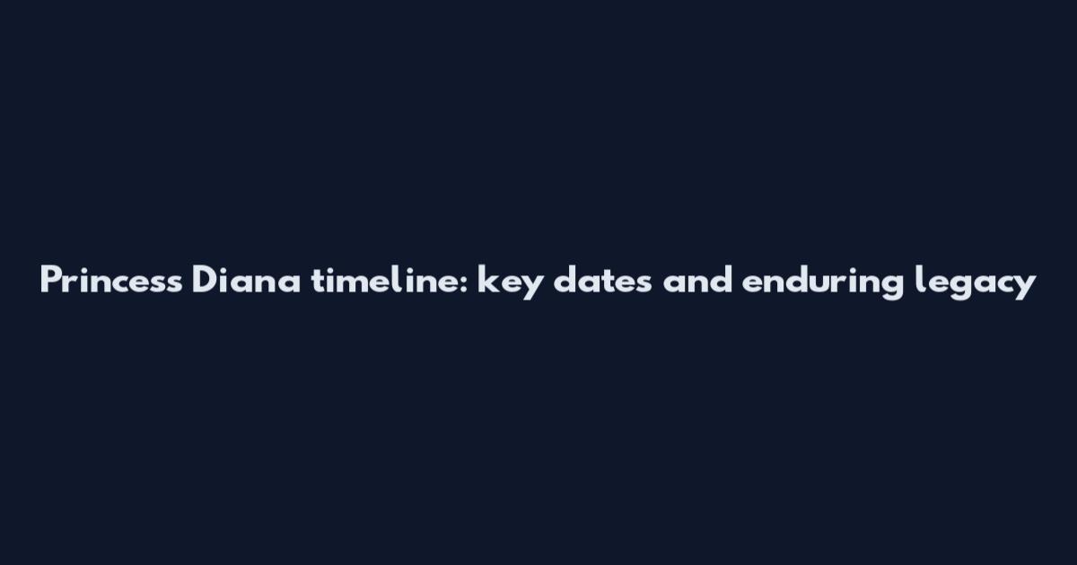 Princess Diana timeline: key dates and enduring legacy