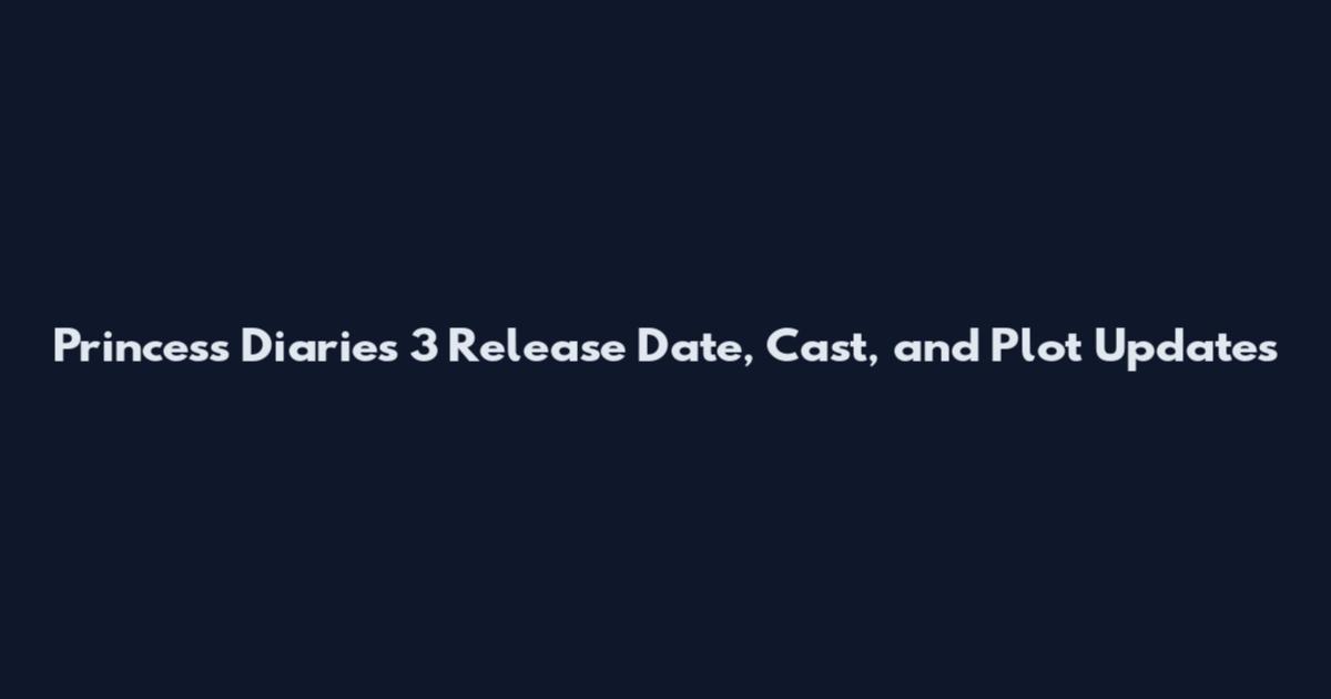 Princess Diaries 3 Release Date, Cast, and Plot Updates