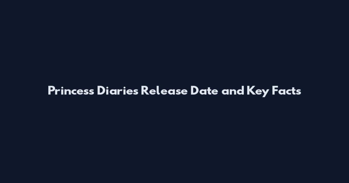 Princess Diaries Release Date and Key Facts
