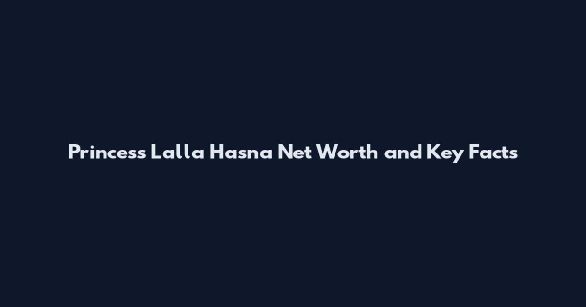 Princess Lalla Hasna Net Worth and Key Facts