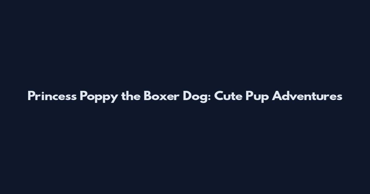 Princess Poppy the Boxer Dog: Cute Pup Adventures